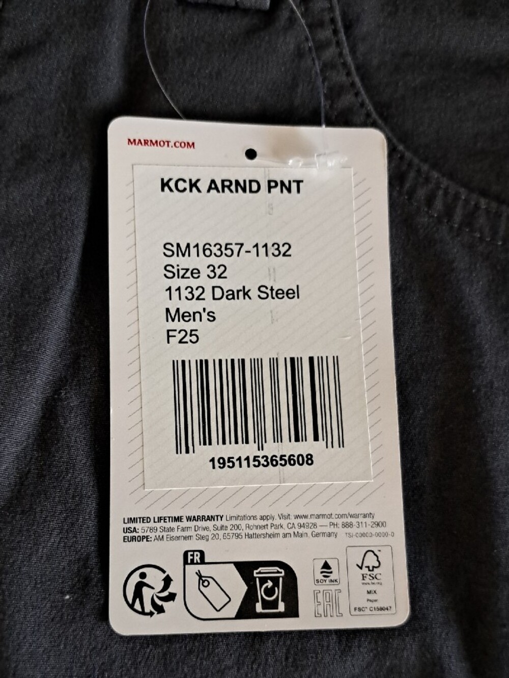Marmot - Men's Straight Leg Pants in Charcoal Gray - Picture 6 of 6
